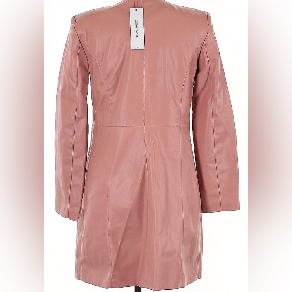 Calvin Klein Light Pink Faux Leather Jacket NWT - Picture 2 of 3